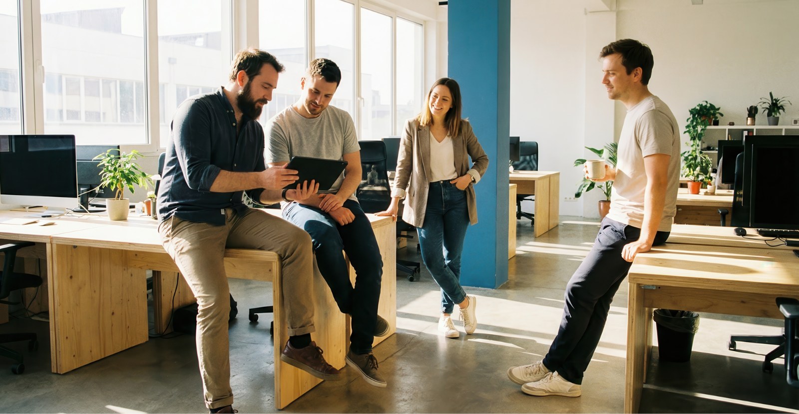 Consultores RE/MAX MAXGROUP em conversa no escritório
